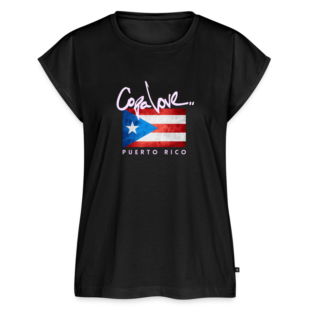 Women's Roll Cuff T-Shirt - black