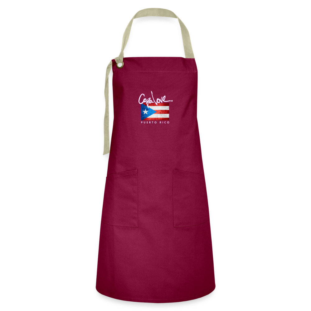 Artisan Apron - burgundy/khaki