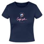 Slim Fit Rib Women's T-Shirt - navy