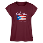 Women's Roll Cuff T-Shirt - burgundy