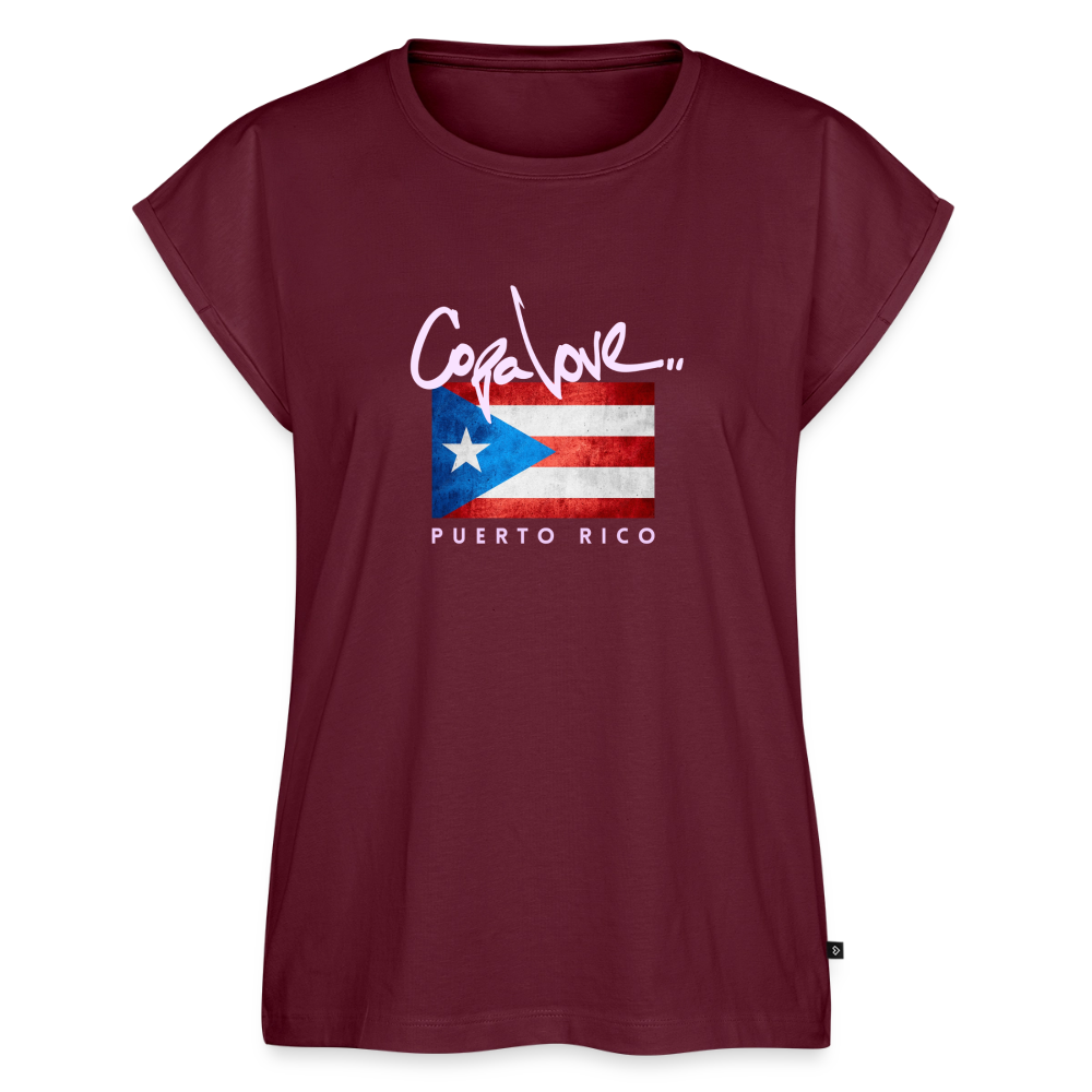 Women's Roll Cuff T-Shirt - burgundy