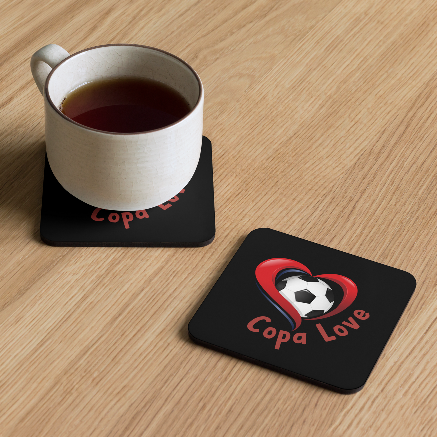 Copa Love - Exclusive Cork-Back Coasters: The Perfect Accessory for Soccer Fans!