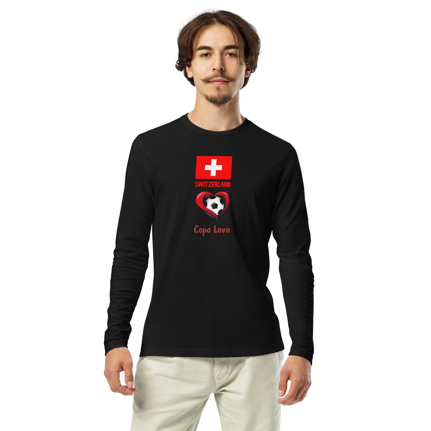 SWITZERLAND - Copa Love Premium Long Sleeve Fitted Crew Shirt