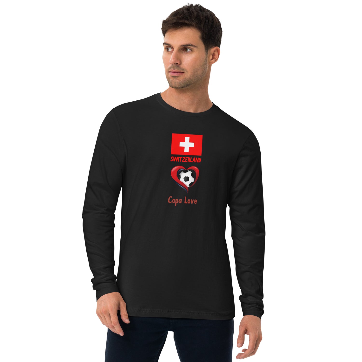 SWITZERLAND - Copa Love Premium Long Sleeve Fitted Crew Shirt