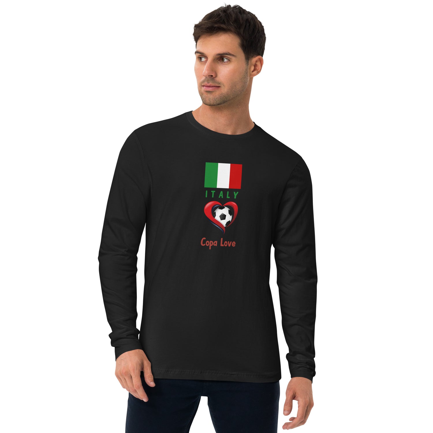 ITALY - Copa Love Premium Long Sleeve Fitted Crew Shirt