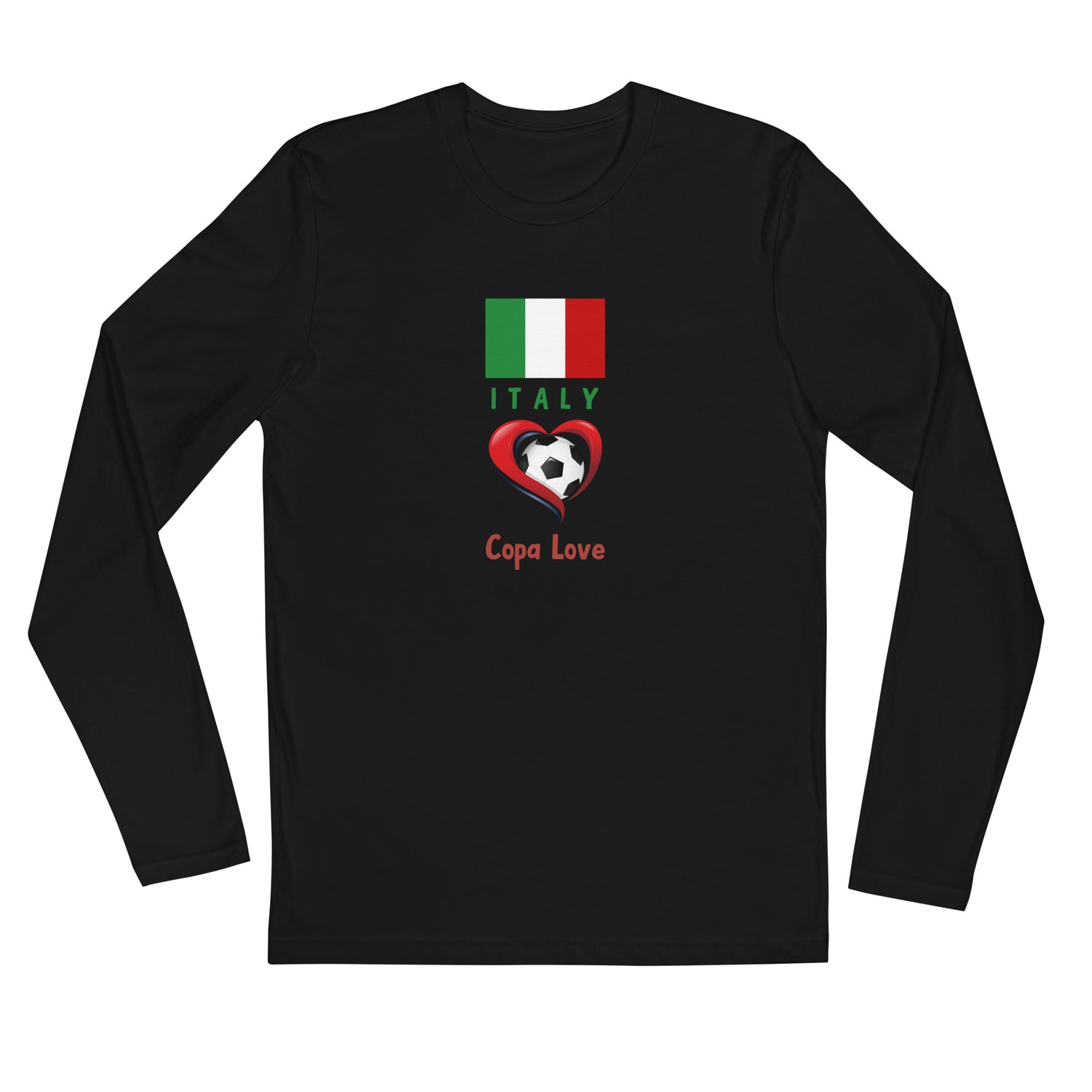 ITALY - Copa Love Premium Long Sleeve Fitted Crew Shirt